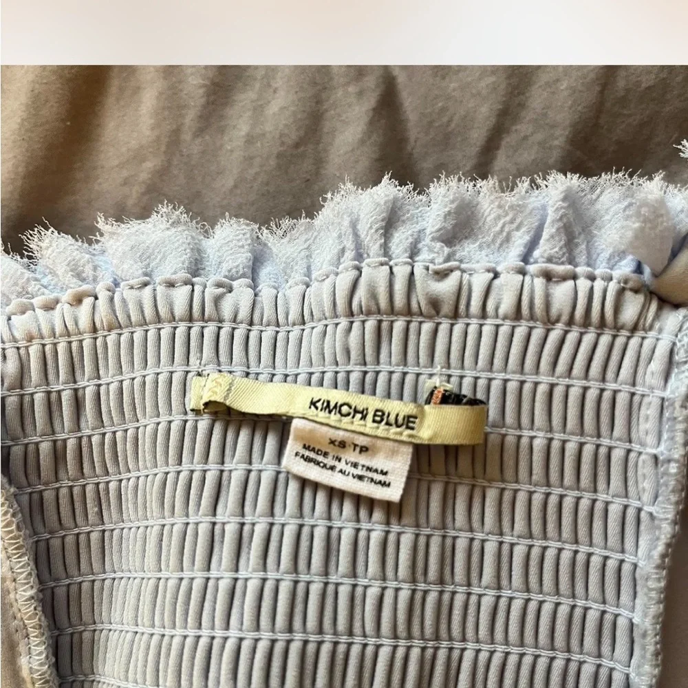 Kimchi Blue Gray Ruched Ruffled tank top - Picture 5 of 5